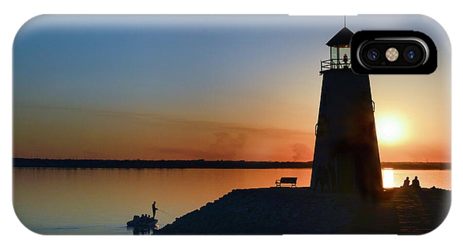 Fishing iPhone X Case featuring the photograph Fishing at the lighthouse by Paul Quinn