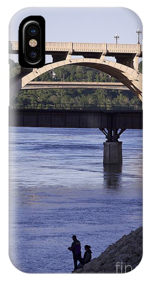 Fishing iPhone X Case featuring the photograph Fishing on the Mississippi River by Kate Purdy