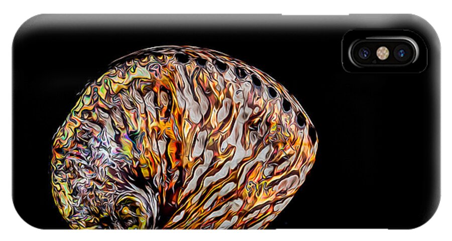 Animal iPhone X Case featuring the photograph Flame Abalone by Rikk Flohr