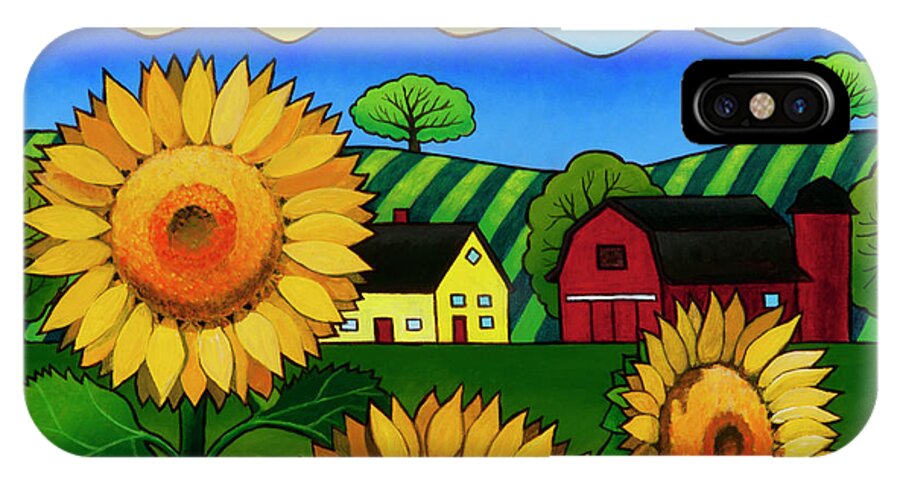 Sunflower iPhone X Case featuring the painting Fleur du Soleil by Stacey Neumiller