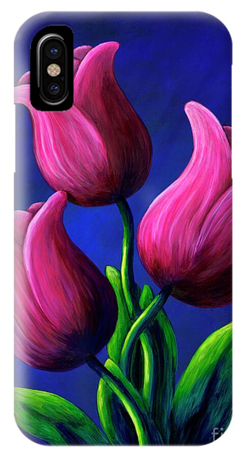 Rebecca iPhone X Case featuring the painting Floating Tulips by Rebecca Parker