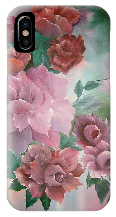 Flowers iPhone X Case featuring the painting Floral Splendor by Debra Campbell