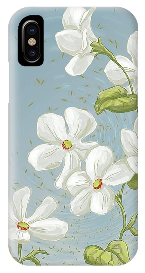 Floral iPhone X Case featuring the painting Floral Whorl by Alison Stein