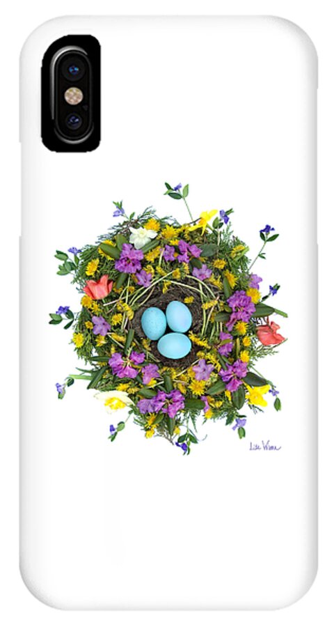 Lise Winne iPhone X Case featuring the digital art Flower Nest by Lise Winne