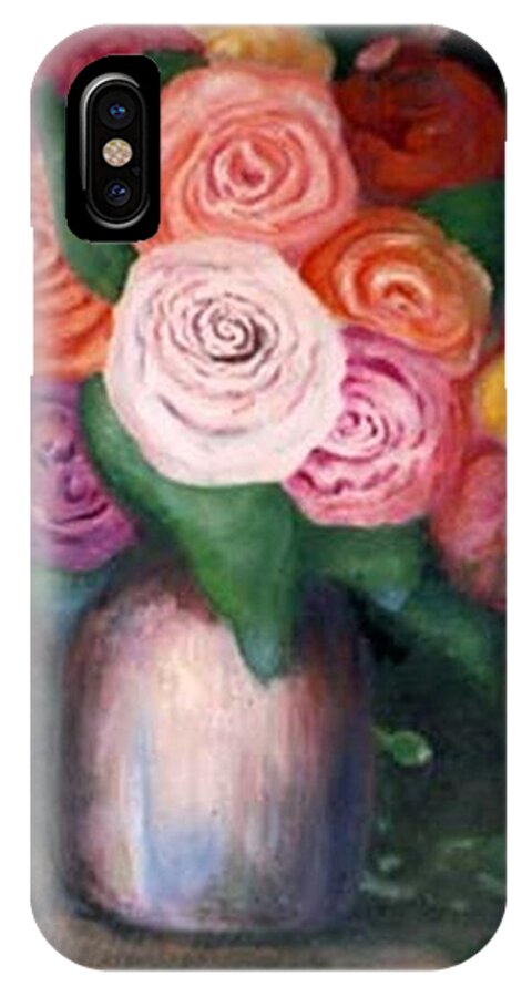 Flowers iPhone X Case featuring the painting Flower Spirals by Jordana Sands