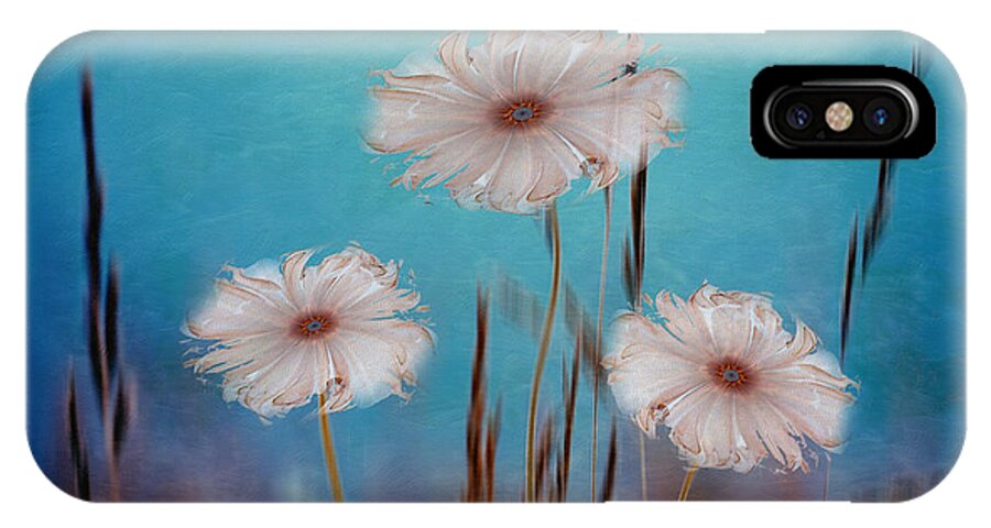 Abstract iPhone X Case featuring the digital art Flowers for Eternity 2 by Klara Acel