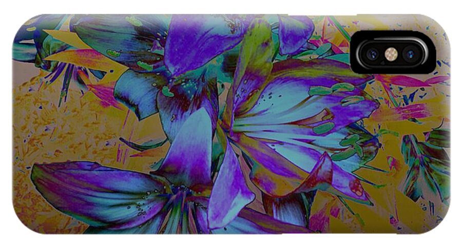 Mixmedia iPhone X Case featuring the mixed media Flowers For The Heart by MaryLee Parker
