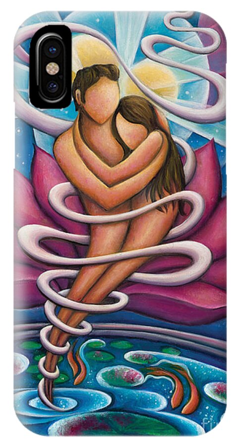 Love iPhone X Case featuring the painting Flowing and Growing in the Arms of Love by Tiffany Davis-Rustam
