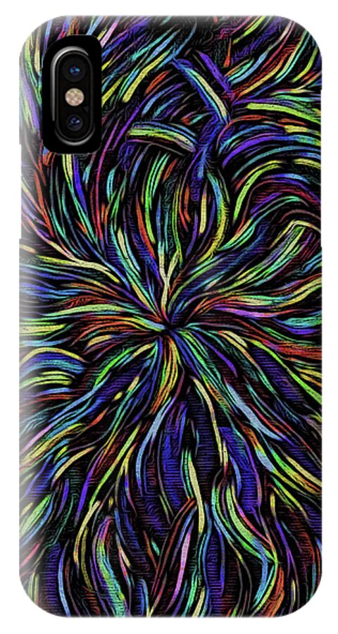 Abstract iPhone X Case featuring the digital art Floww by Paisley O'Farrell