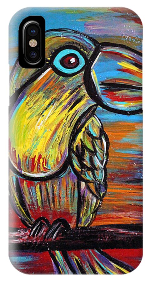 Sun iPhone X Case featuring the painting Follow your Nose by Artista Elisabet