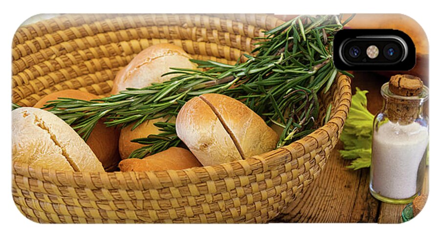 Food - Bread - Rolls and Rosemary Bath Towel by Mike Savad
