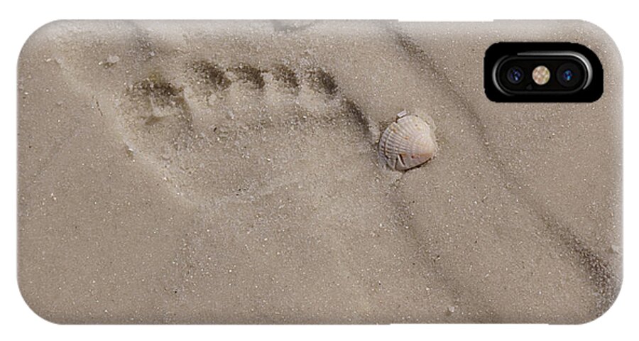 Footprints iPhone X Case featuring the photograph Footprints in the Sand by Susan Cliett