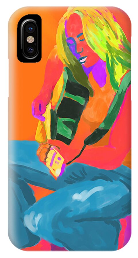 Female iPhone X Case featuring the painting For Diane by Deborah Lee