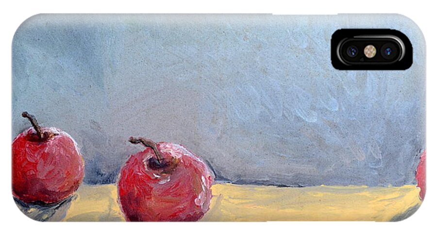 Apple iPhone X Case featuring the painting Four Apples by Michelle Calkins