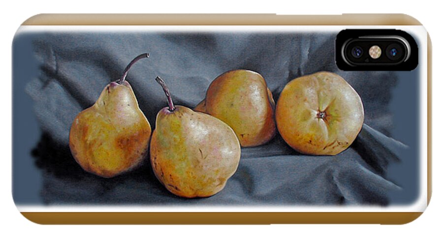 Pear iPhone X Case featuring the painting Four Pears by Kathryn Houghton