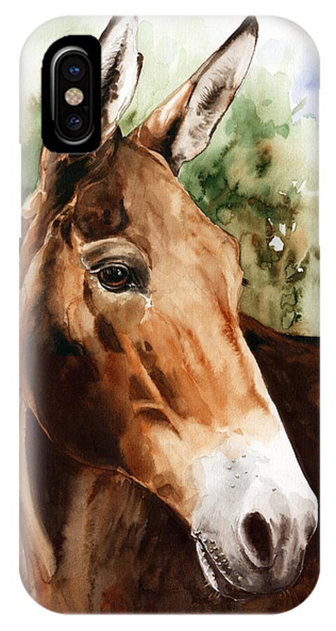 Mule iPhone X Case featuring the painting Francis by Nadi Spencer