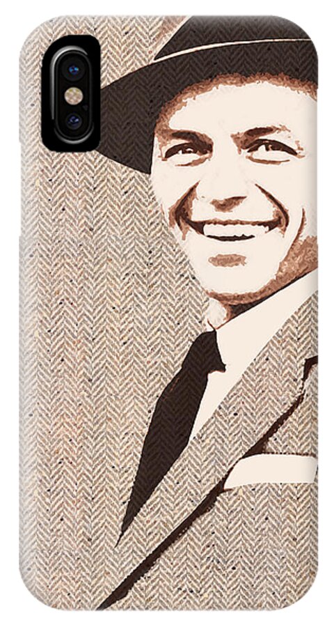 Frank Sinatra iPhone X Case featuring the digital art Frank in Tweed by Larry Hunter