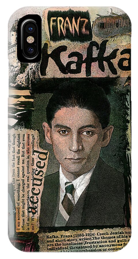 Franz Kafka iPhone X Case featuring the painting Franz Kafka by John Dyess