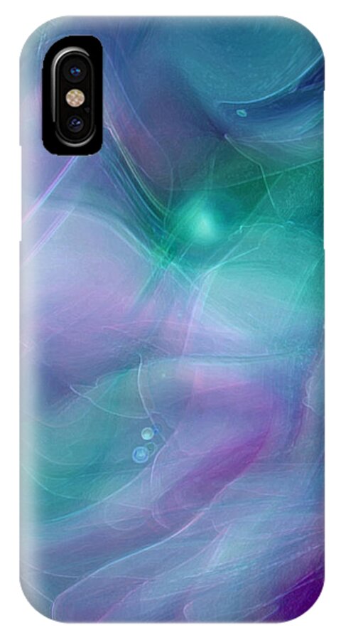 Abstract Art iPhone X Case featuring the digital art Freewill by Linda Sannuti