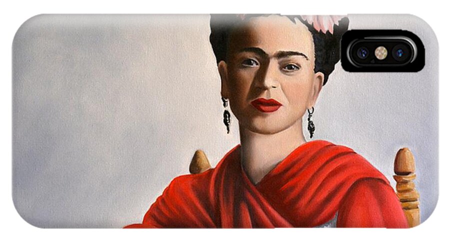 Frida Kahlo iPhone X Case featuring the painting Frida Kahlo by Alan Conder