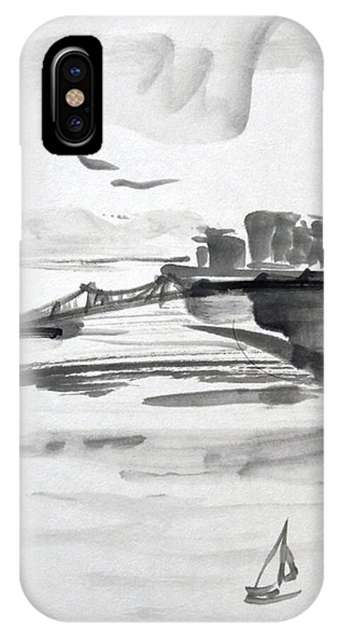 San Francisco iPhone X Case featuring the painting From the Marina by Fumiyo Yoshikawa