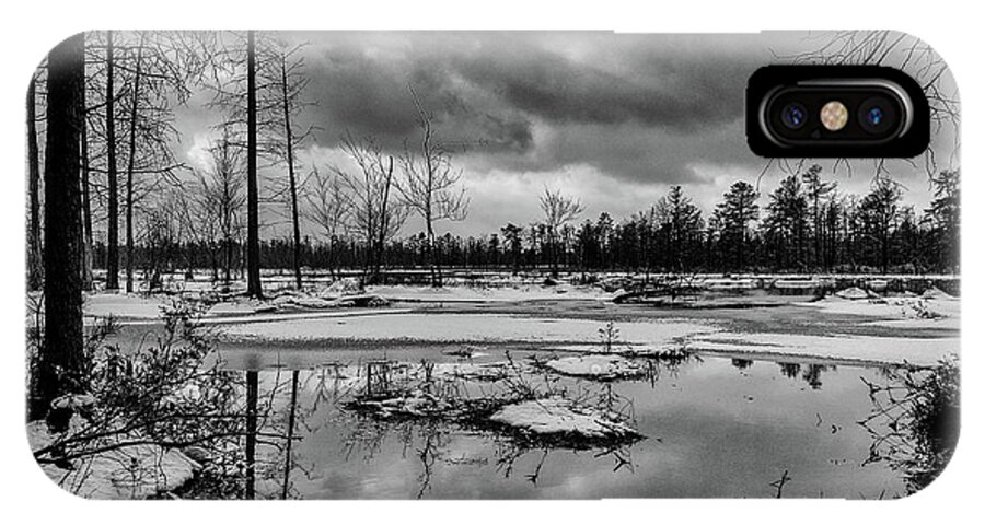 Landscape iPhone X Case featuring the photograph Frozen Mullica River by Louis Dallara