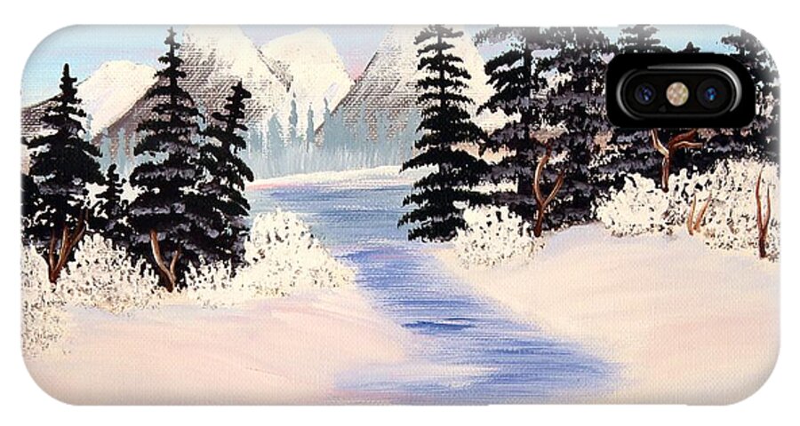 Frozen Tranquility iPhone X Case featuring the painting Frozen Tranquility by Barbara A Griffin