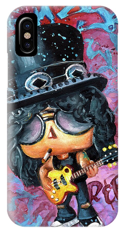 Funko iPhone X Case featuring the painting Funko Slash by Miki De Goodaboom