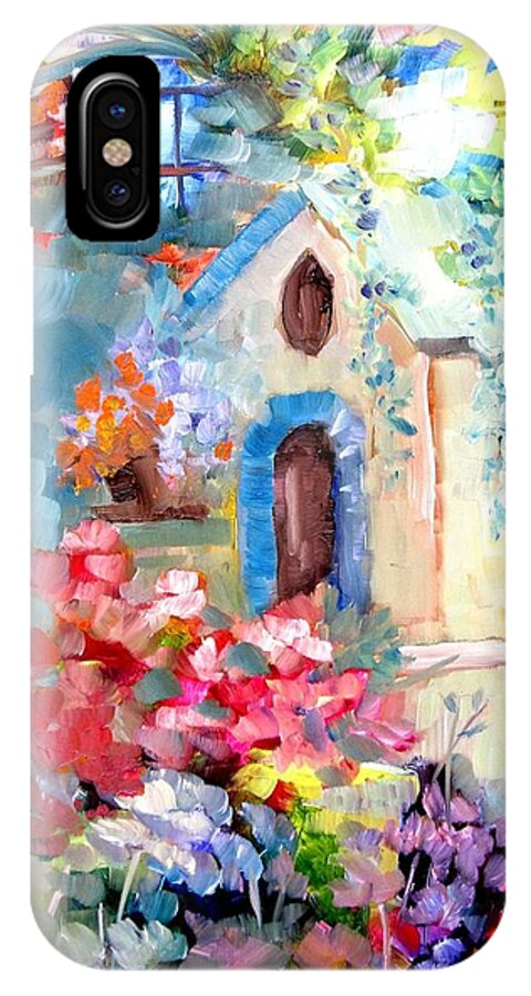 Garden iPhone X Case featuring the painting Garden Door by Adele Bower