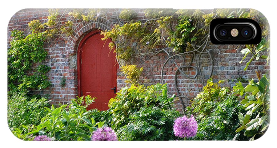 Door iPhone X Case featuring the photograph Garden Door - Paint with Canvas Texture by Shanna Hyatt