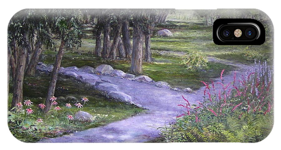 Garden iPhone X Case featuring the painting Garden walk by Jan Byington