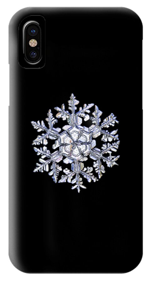 Snowflake iPhone X Case featuring the photograph Gardener's dream, white on black version by Alexey Kljatov