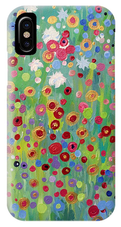 Garden iPhone X Case featuring the painting Garden's Dance by Stacey Zimmerman