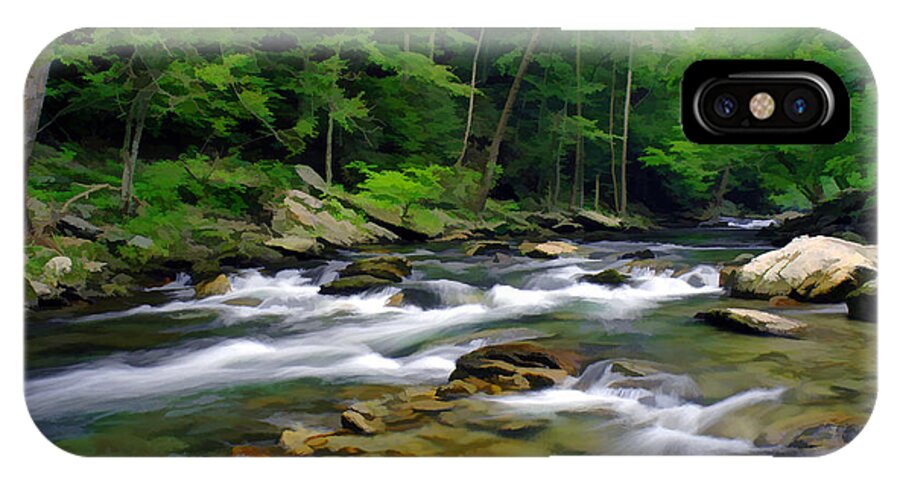 Water iPhone X Case featuring the photograph Gatlinburg Stream by Sam Davis Johnson