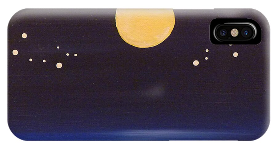Gemini iPhone X Case featuring the painting Gemini and Leo by Alys Caviness-Gober
