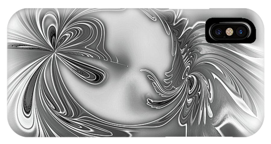 Edelstein iPhone X Case featuring the digital art Gemstone Silver by Eva-Maria Di Bella