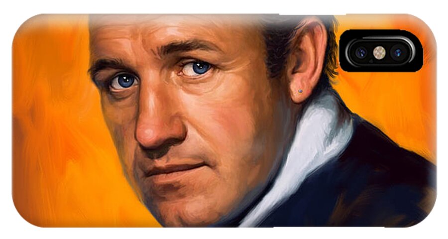 Gene_hackmanstr iPhone X Case featuring the painting Gene Hackman by Sam Shacked
