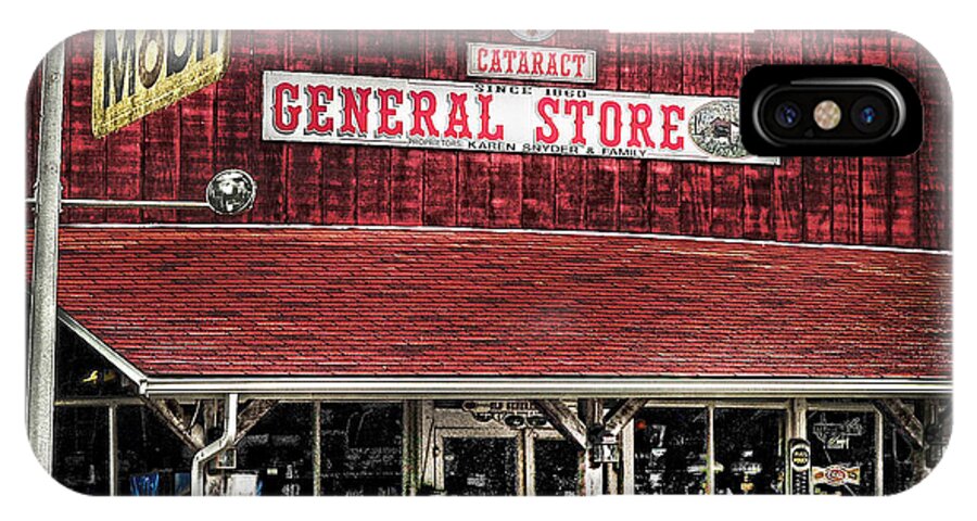 Built 1860 iPhone X Case featuring the photograph General Store Cataract In. by Randall Branham