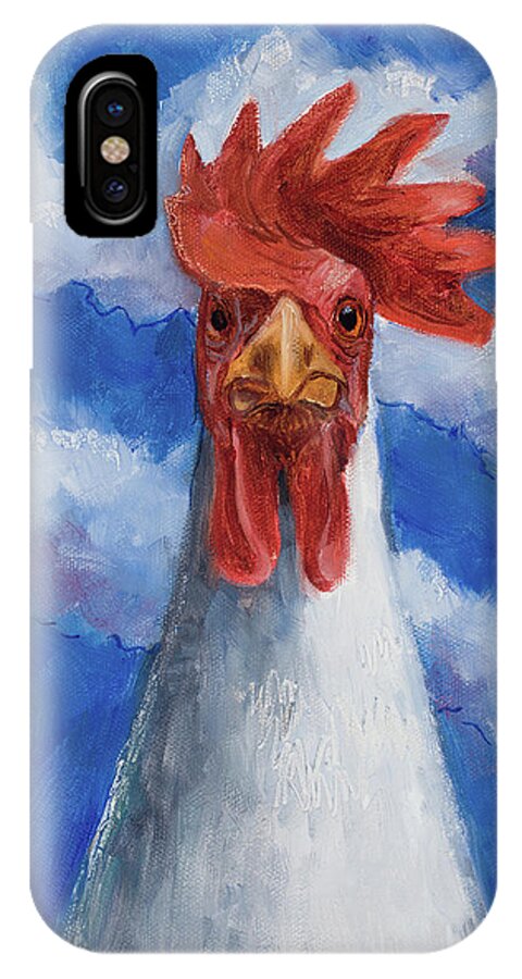 Rooster iPhone X Case featuring the painting General Tso by Billie Colson