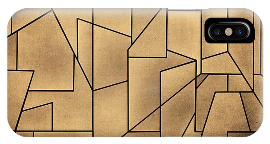Geometric iPhone X Case featuring the digital art Geometric Abstraction III Toned by David Gordon