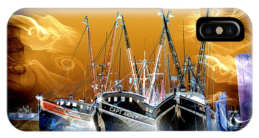 Georgetown iPhone X Case featuring the photograph Georgetown Fantasy Shrimpers by Bill Barber