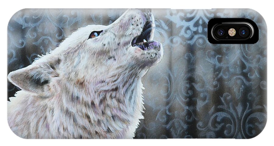Wolf iPhone X Case featuring the painting Ghost by Lachri