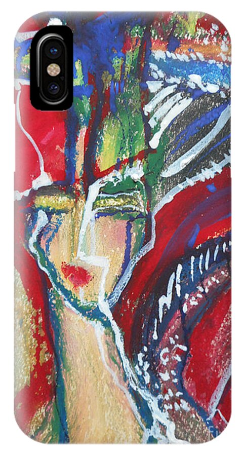Katerina Stamatelos Art iPhone X Case featuring the painting Girl by Katerina Stamatelos