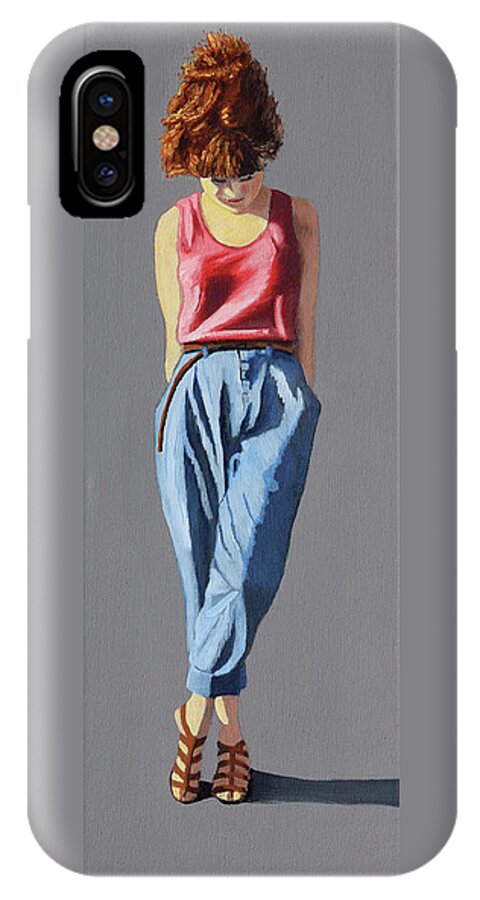 Girl iPhone X Case featuring the painting Girl Standing by Kevin Hughes