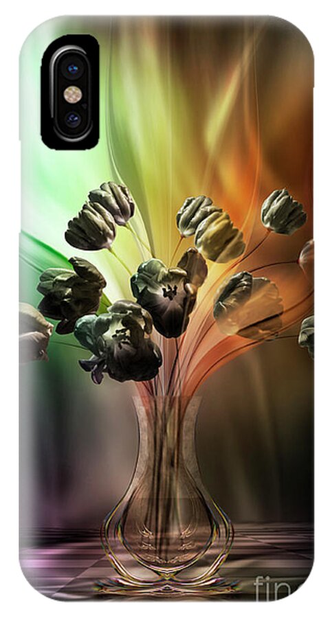 Movement iPhone X Case featuring the digital art Glasblower's tulips by Johnny Hildingsson