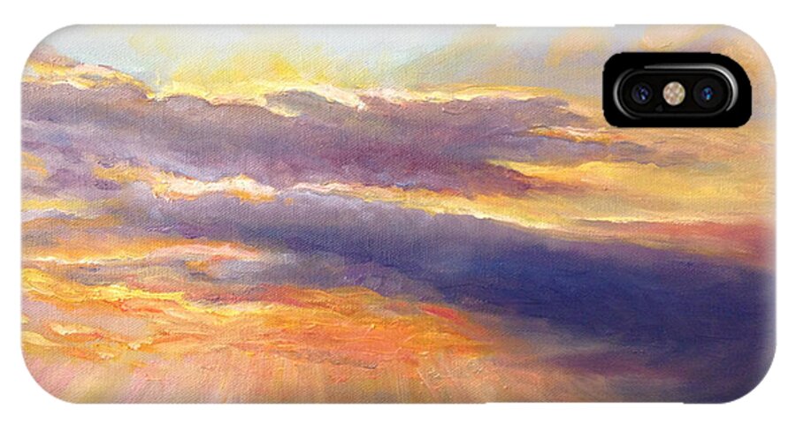 Sky iPhone X Case featuring the painting Glory Lights by Rod Seel
