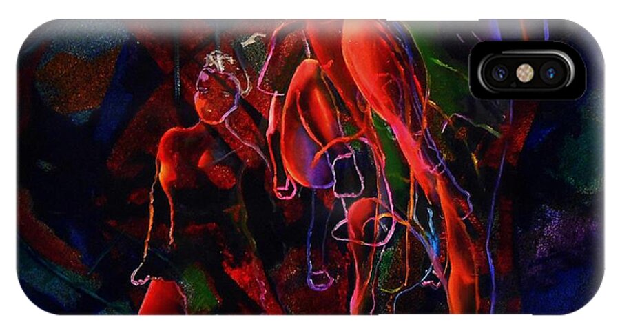 Dance Group Vibration Glow Transpose Firelight Irish Dance Dancing iPhone X Case featuring the painting Glow by Georg Douglas