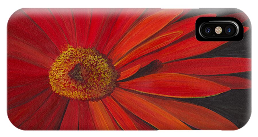 Gerber Daisy iPhone X Case featuring the painting Glowing Gerber by Phyllis Howard