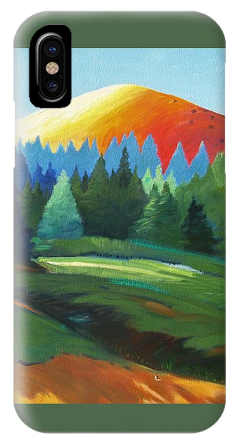 Windy Hill iPhone X Case featuring the painting Glowing Hill by Gary Coleman