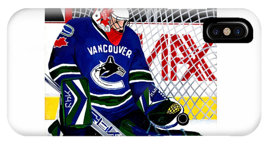 Nhl iPhone X Case featuring the painting Go Canucks Go by Pj LockhArt